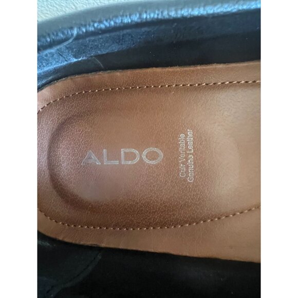 Aldo Orlovoflexx Mens Leather Loafers Driving Shoe Black Sz 10.5 Silver Horsebit - Picture 16 of 16